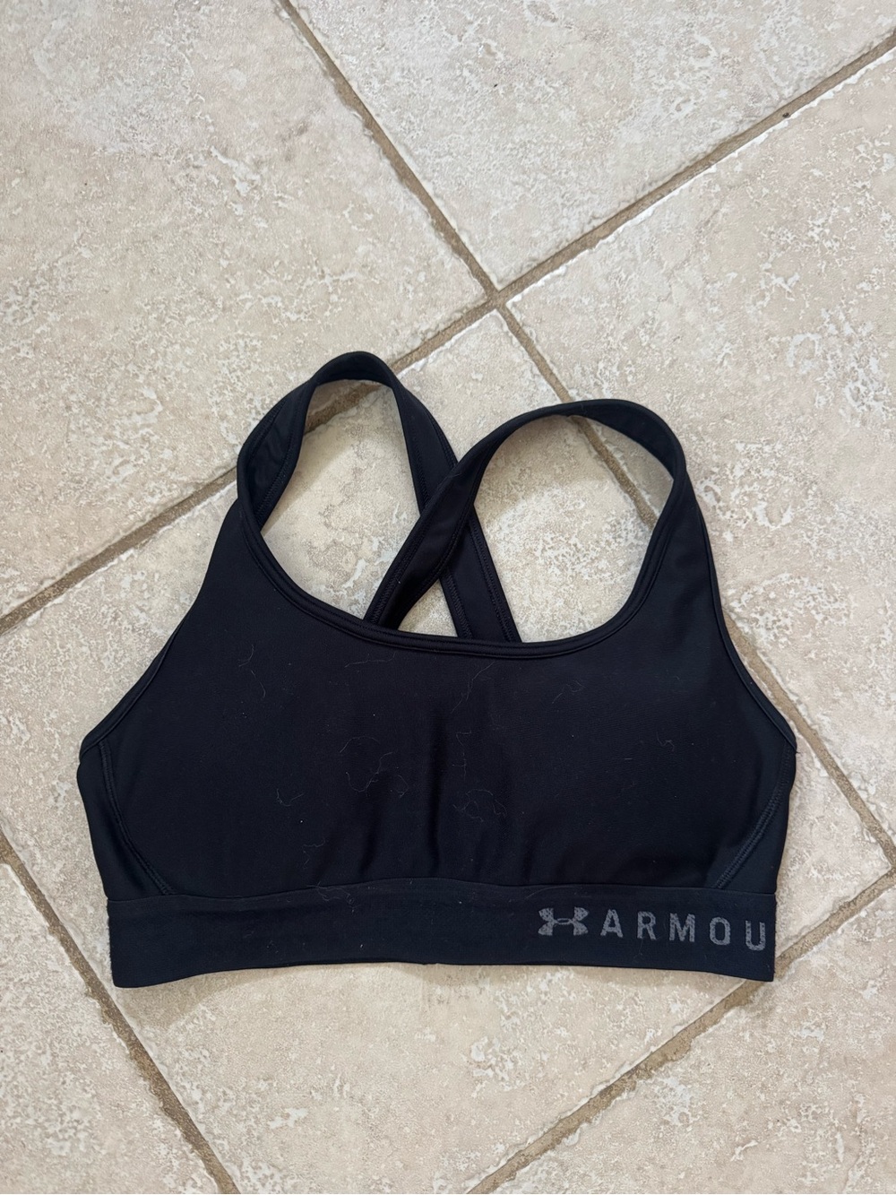 Under Armour Black Cross-Back Medium Support Sports Bra